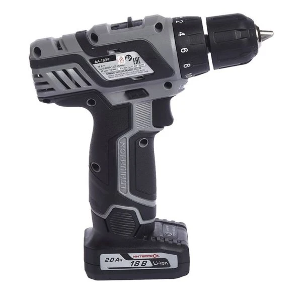 Аккумуляторная дрель-шуруповерт ИНТЕРСКОЛ ДА-18ЭР, 18 В, 1400 об/мин, с 2 аккумуляторами 2 Li-ion + подарок USB адаптер з/у в коробке Интерскол 436.2.2.15 фото, характеристики, цена