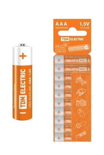 Элемент питания TDM LR03 AAA Alkaline 1,5V SC-10(10шт) TDM SQ1702-0057 - детальное фото