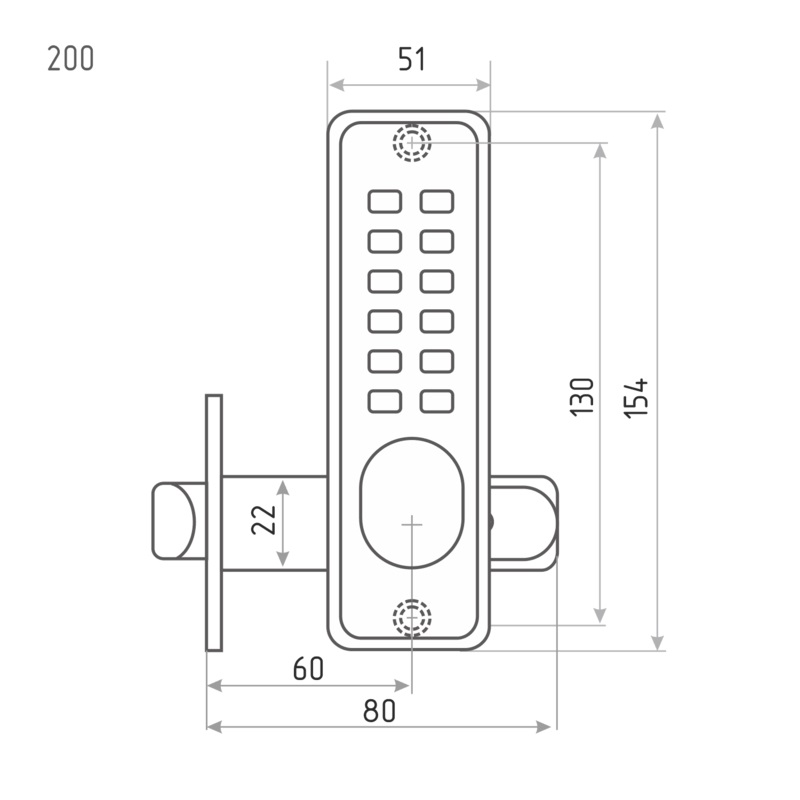 Кодовый замок Нора-М 200 матовый хром НОРА-М - детальное фото