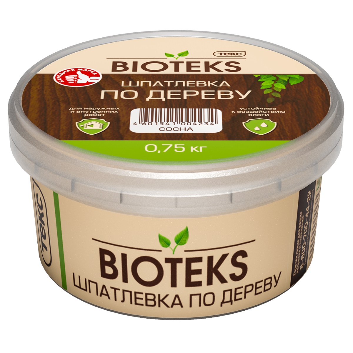 Шпатлевка по Дереву BIOTEKS/Профи сосна 0,75кг