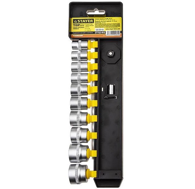 Набор торцевых головок STAYER STANDARD 10-24мм, 3/8" трещотка, удлинитель