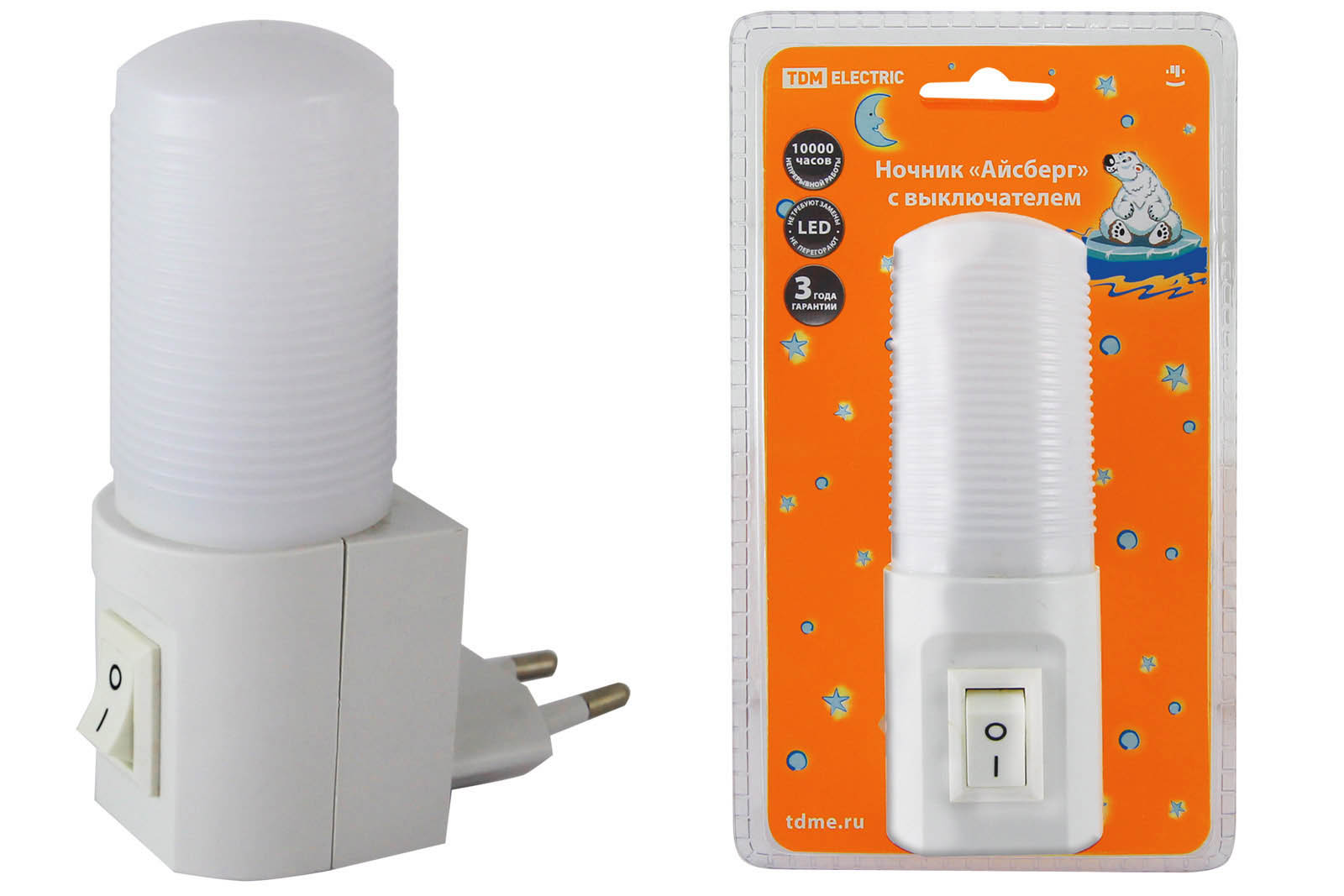 Ночник "Айсберг" TDM с выключателем, 0,5 Вт, 220 В