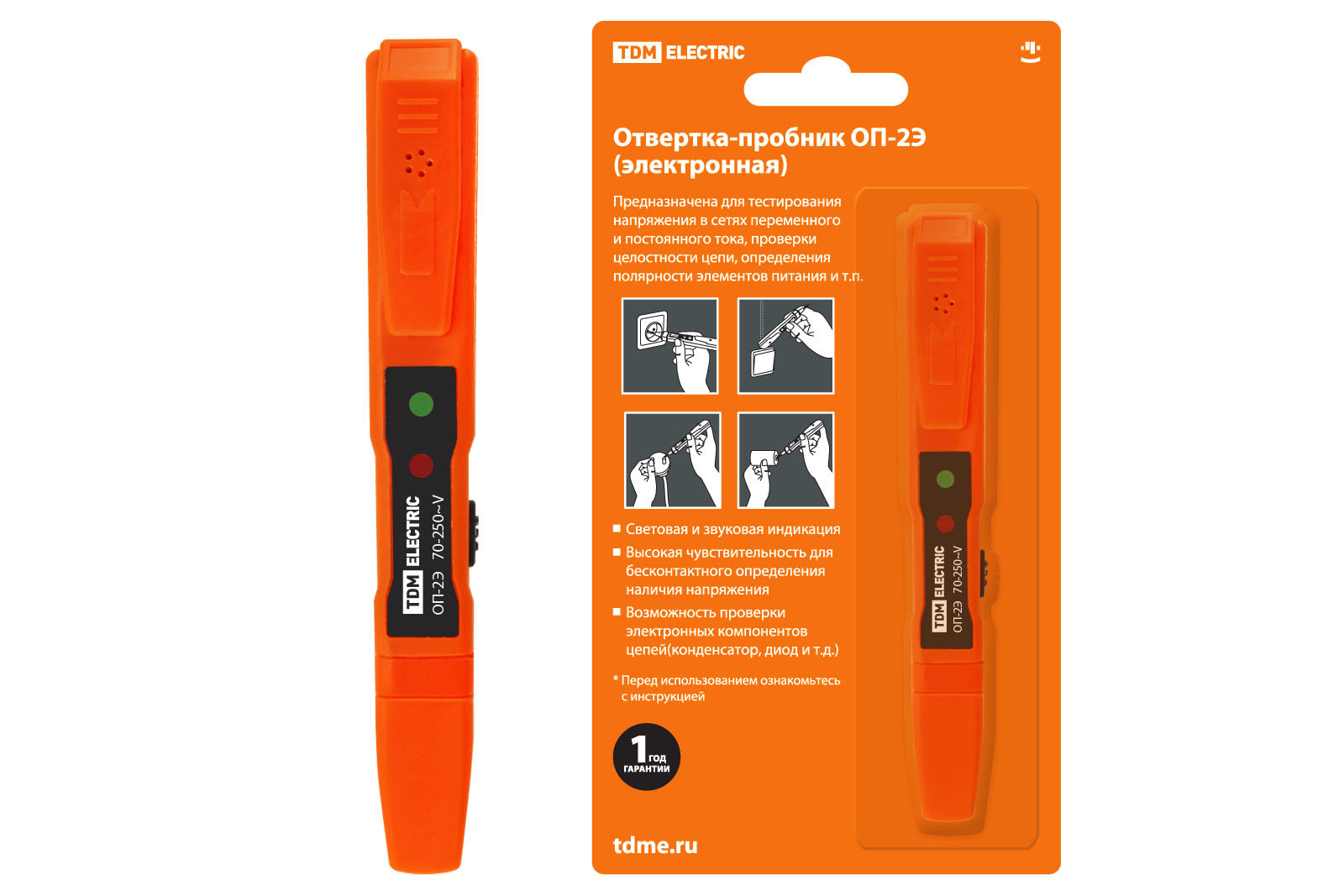 Отвертка-пробник TDM ОП-2Э  TDM артикул SQ0501-0001 фото