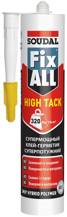 Герметик Клей-герметик полимерный SOUDAL FIX ALL HIGH TACK эластичный супермощный белый 290мл SOUDAL 119129 - фото, характеристики, применение