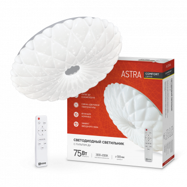 Светильник светодиодный IN HOME COMFORT ASTRA 75Вт 230В 3000-6500K 6000Лм 500x100мм с пультом ДУ